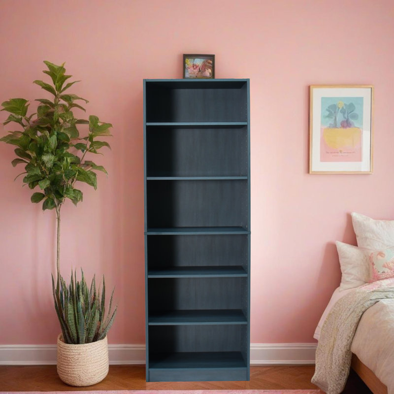 Troche 181.7cm H x 60.2cm W Bookcase, Teal