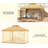 Outdoor Double Roof Outdoor Gazebo Canopy Shelter With Netting,Patio Gazebo With Corner Frame Shelves