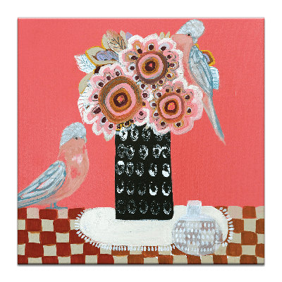 Pink Pollies by Amanda Skye-Mulder - Painting on Canvas
