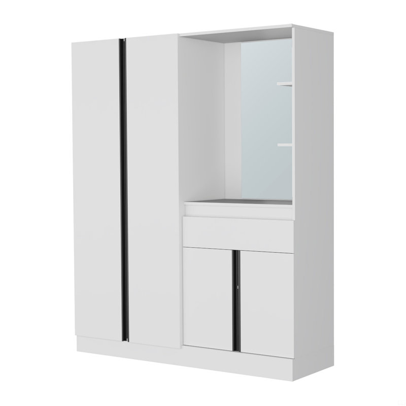 Armoire avec miroir de coiffeuse et rangement