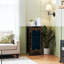 Commode 4 tiroirs pour chambre à coucher, commode étroite, plateau en bois et structure en fer de travail 18 po x 37,5 po - (l x H)