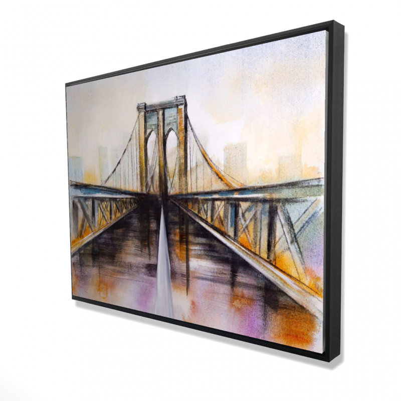 Colorful Brooklyn Bridge Print On Canvas, H 36 po x l 48 po