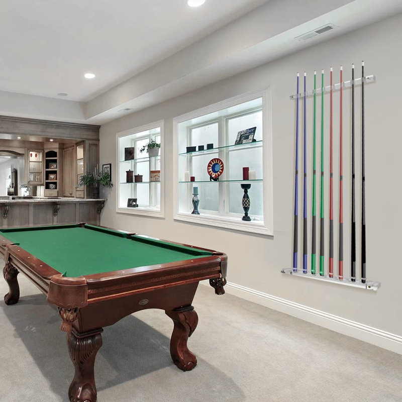 Porte-queues de billard en acrylique 8 pièces GSE, supports muraux pour bâtons de billard