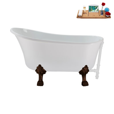51.2'' x 25.6'' Freestanding Soaking Acrylic Bathtub