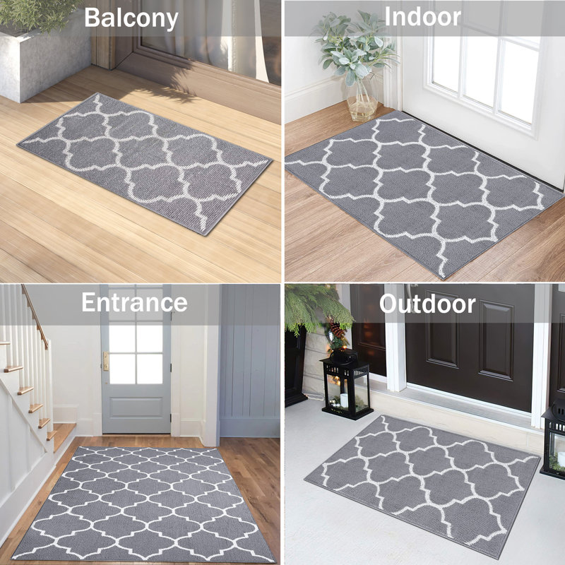 Paillasson antidérapant pour l'intérieur et l'extérieur, Gris, L 32 po x L 48 po