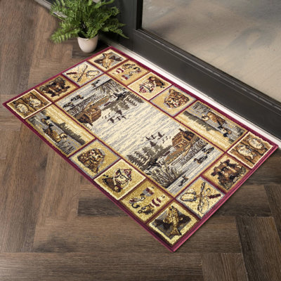 2,58 pi Tapis rouge X 7,25 po Teinté pour un magnifique salon. Tapis fabriqué en Turquie - Teinture, maisons avec et animaux de compagnie.