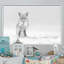 Croquis de renard noir et blanc en hiver II - reproduction de cadre flottant sur toile-1827729861-1827729887