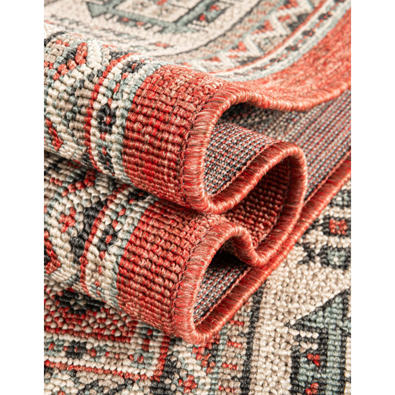 Indoor/Outdoor Traditional Area Rug, Round 3'1"