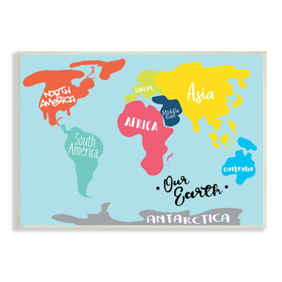 " Abstract Our Earth World Map Bold Shape Regions "