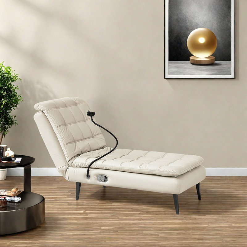 Fauteuil inclinable multifonctionnel et confortable, Blanc cassé