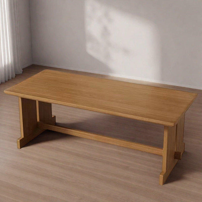 Table de salle à manger simple en bois massif de style japonais, H 29,5 po x L 86,6 po x l 39,3 po