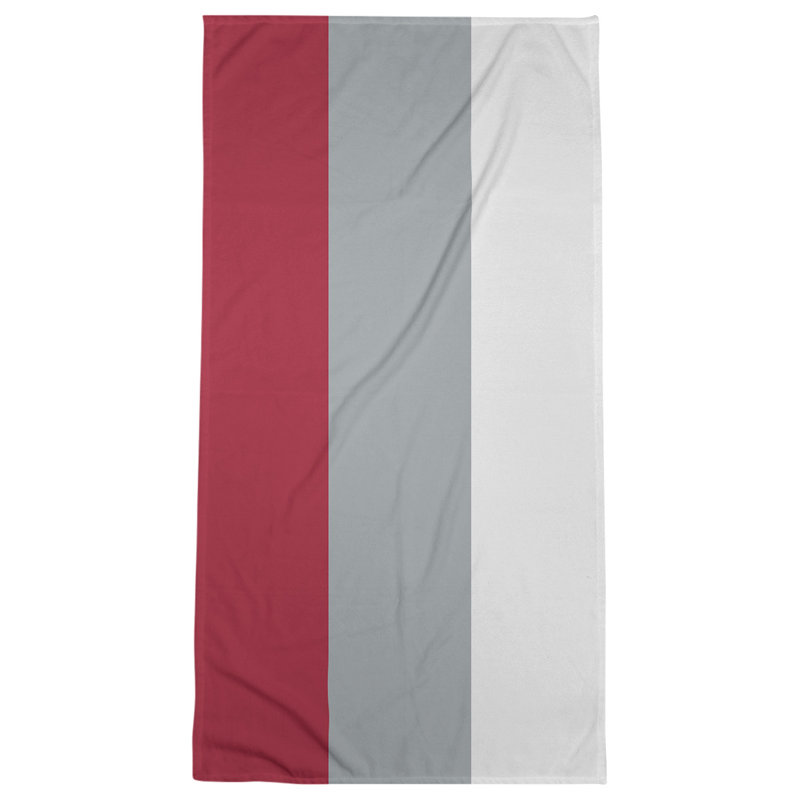 Beach Towel, Red/Gray/Ivory