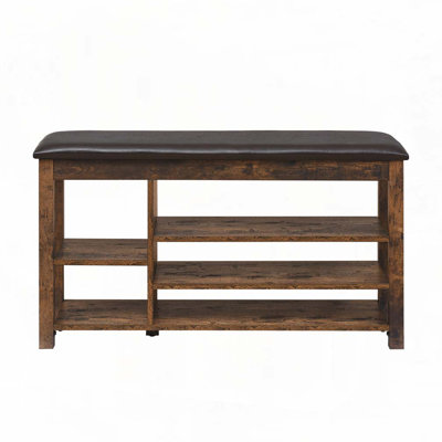 Nordique Storage Bench with PU Leather Seat & Rubberwood Frame