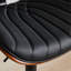 Tabourets de bar en bois cintré noyer noyer ajustable en cuir noir à hauteur de comptoir de style Mid-Century à 360 ° pour îlot de cuisine / salle à manger / café (sans table de salle à manger)
