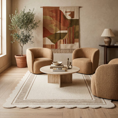 Tapis ivoire en laine touffeté à la main Vink