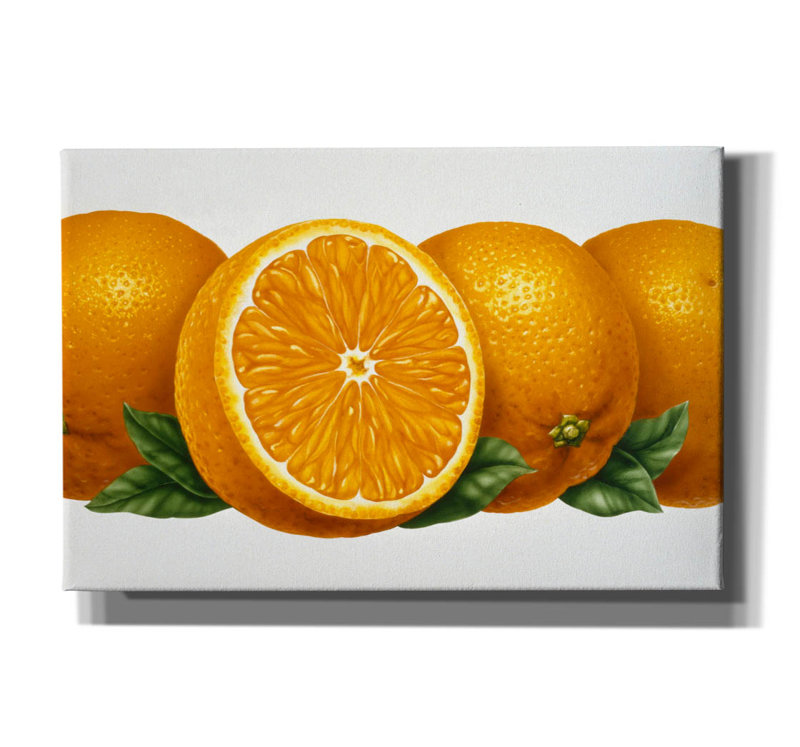 «Oranges» par Harro Maass, art mural sur toile, L 18 po x H 12 po x P 0,75 po