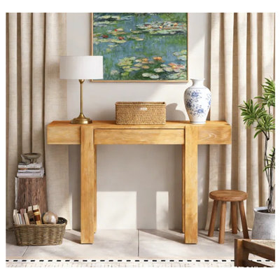 Rustic Minimalist Petya with Hidden Drawer and Built-in Power Outlet for Modern Living Spaces.