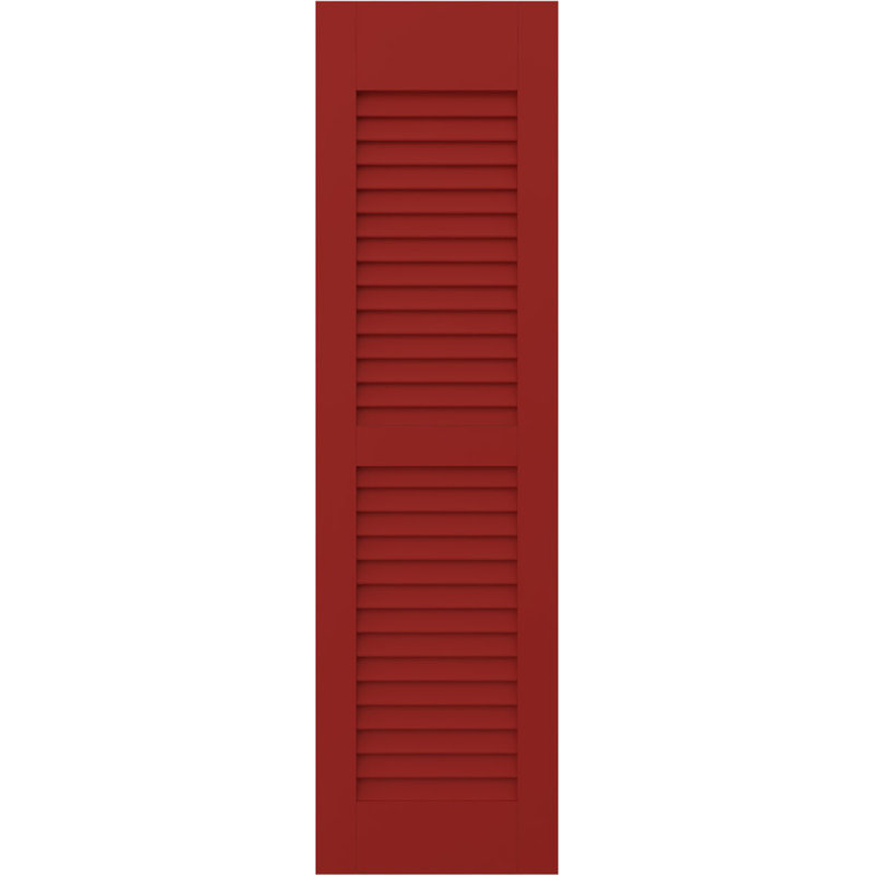 Deux volets à persiennes égales Americraft (par paire), 12", Rouge feu, 43"