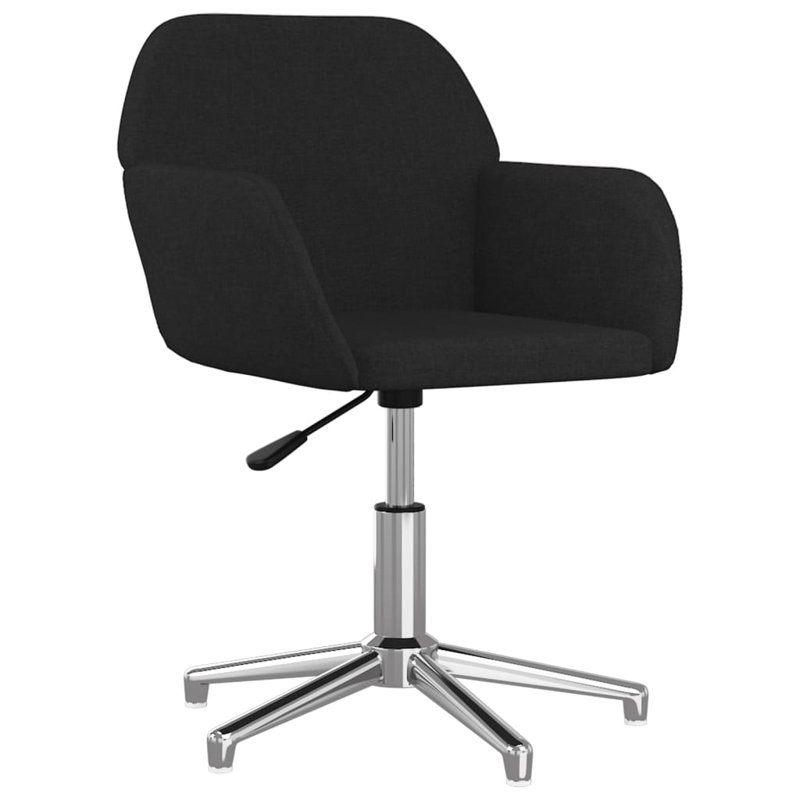 Swivel Office Chair Home Office Desk Chair with Wheels and Arms Fabric, Black