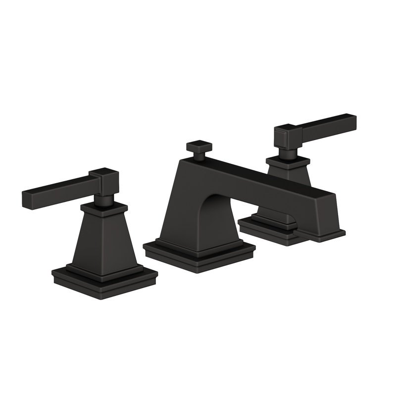 Malvina Widespread Bathroom Faucet with Drain Assembly, Flat Black