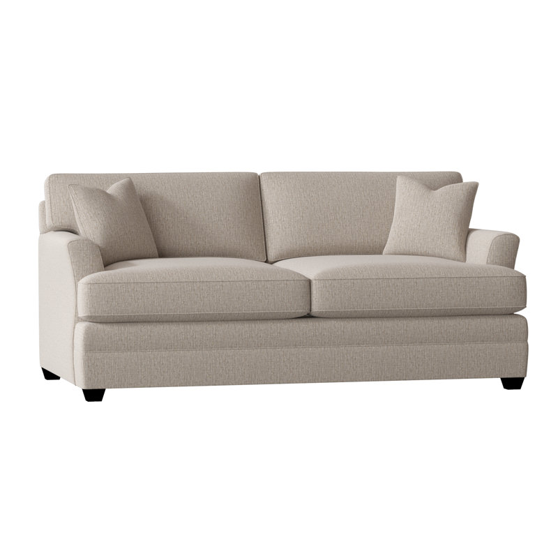 Canapé à accoudoirs évasés de 76 po avec coussins réversibles Harriss, Tissage natté lin Drusky Sustain®