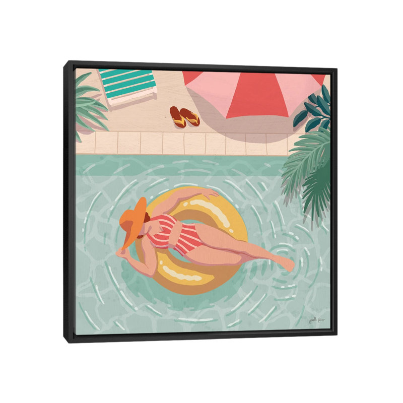Beach Babes II, H 12 po x l 12 po x P 1,5 po, Cadre noir