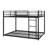 Low Bunk Bed With Ladder, Sturdy Metal Frame  And Safety Guardrails-889960628