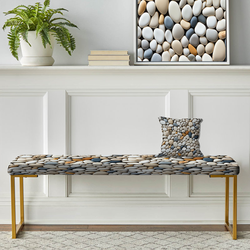 Pebble Mosaic Tropical - Banc rembourré doré