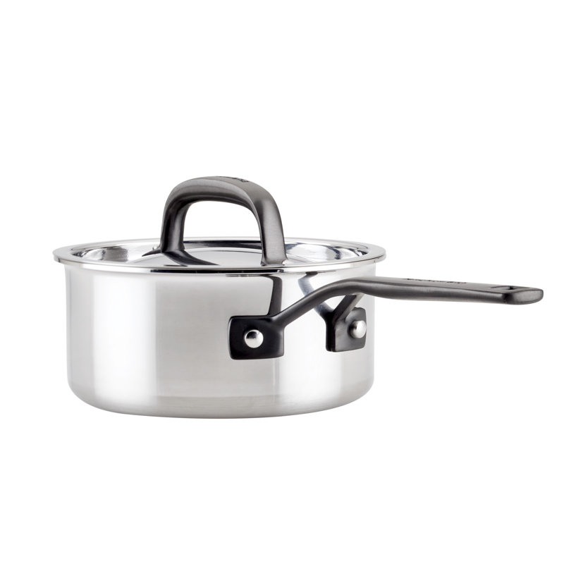 KitchenAid® 5-Ply Clad Stainless Steel Induction Saucepan with Lid, 1.5-Quart
