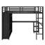 Structure de lit mezzanine avec garde-robe, bureau et tablettes de rangement