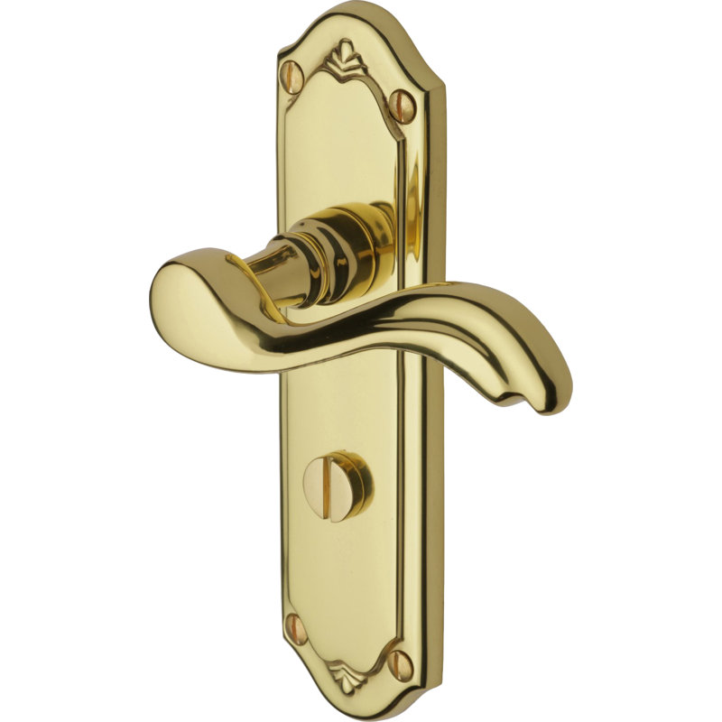 Heritage Brass Heritage Door Handle for Bathroom Lisboa Design, Polished Brass