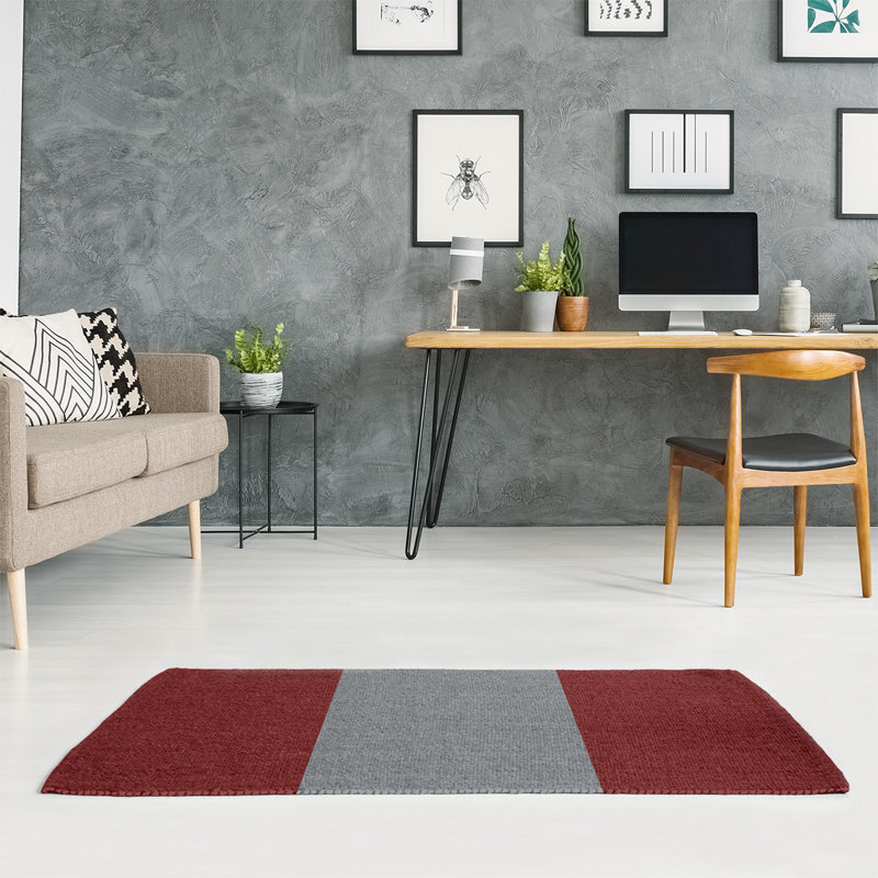 Tapis rouge/gris, Rectangle 5 pi x 7 pi