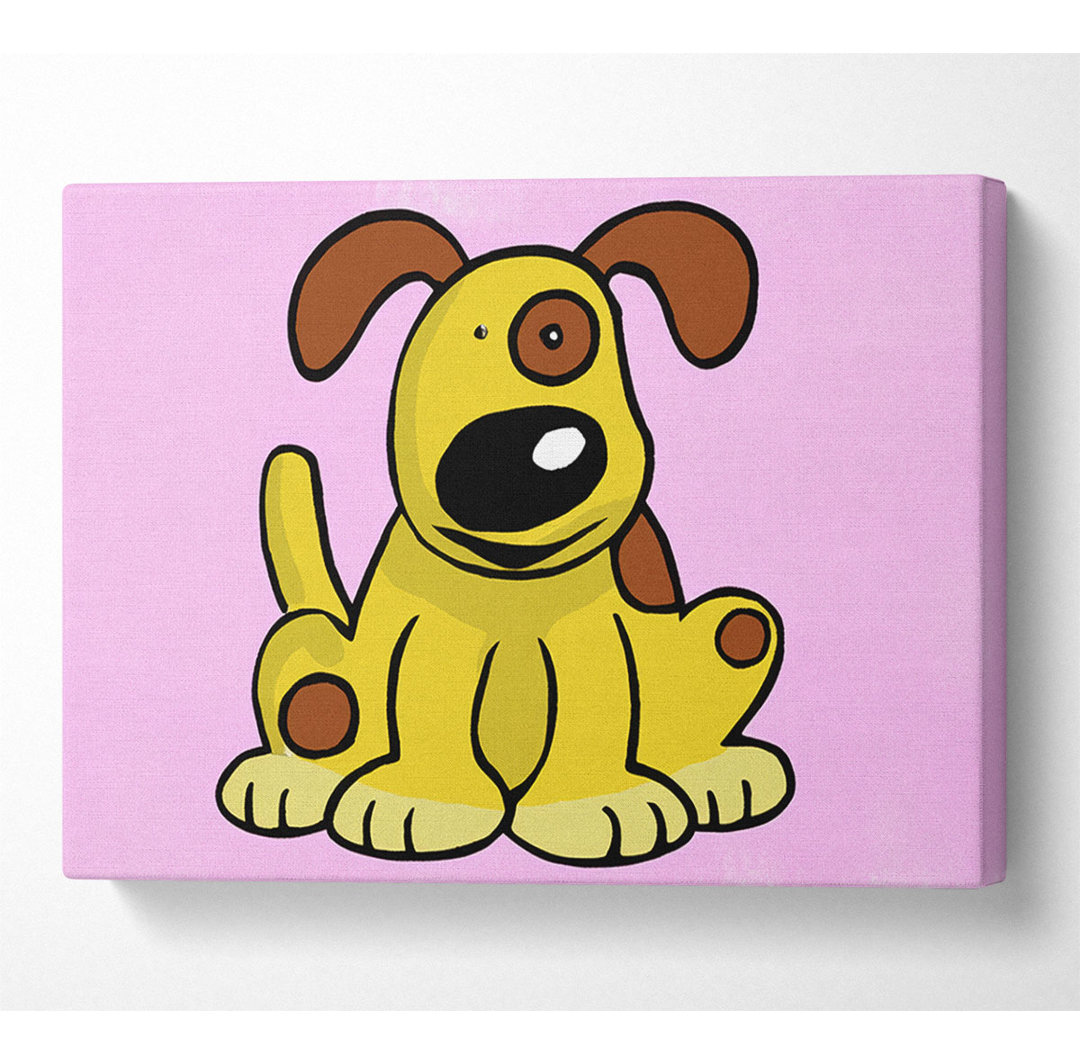 Hund Cartoon Schwanz Rosa - Druck