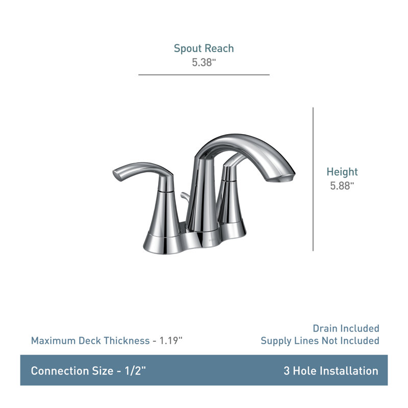 Robinet de salle de bain standard Glyde, Chrome