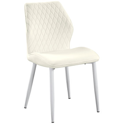 2 chaises de salle à manger modernes en velours beige, fabrication en métal blanc, assise de 17,25 po de largeur, 19,5 po x 23,5 po x 34 po, chaises d'appoint (de 2), rembourrées, soutien, 23,5 po x 19,5 po x 23,5 po x 34 po
