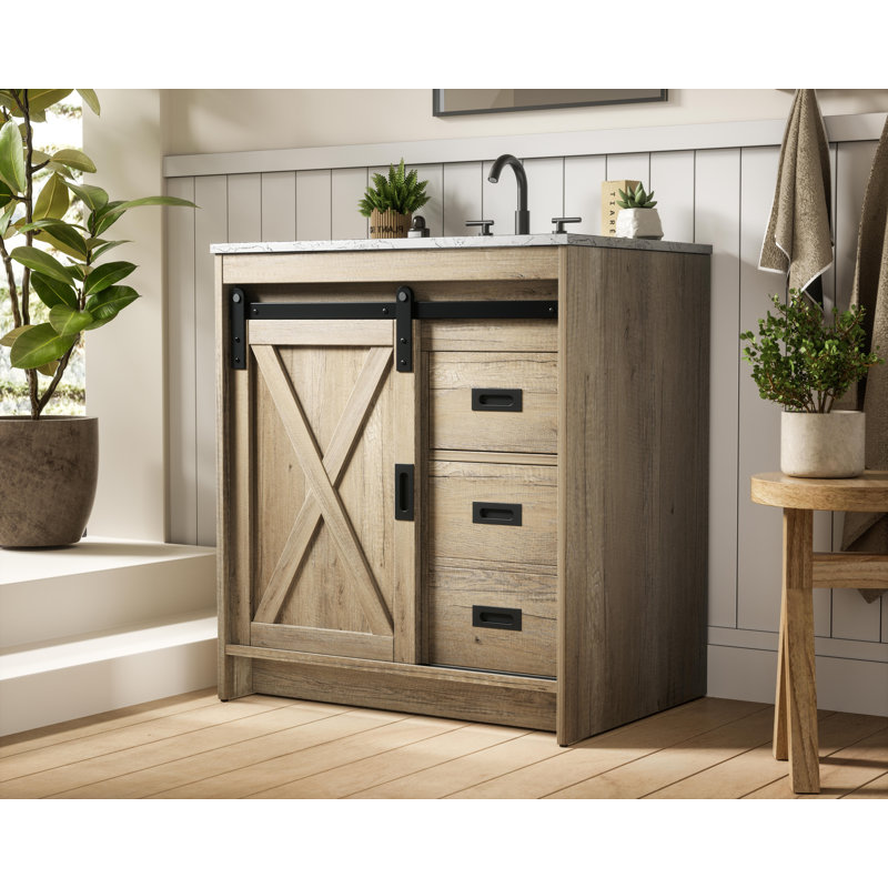 Meuble-lavabo simple 30 po Boden, Chêne naturel