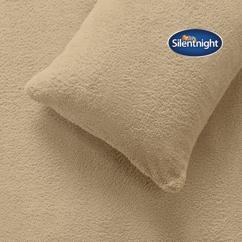 Silentnight Cosy Teddy Fleece Duvet Set, Kingsize - 2 Pillowcases (45 x 80 cm), Beige