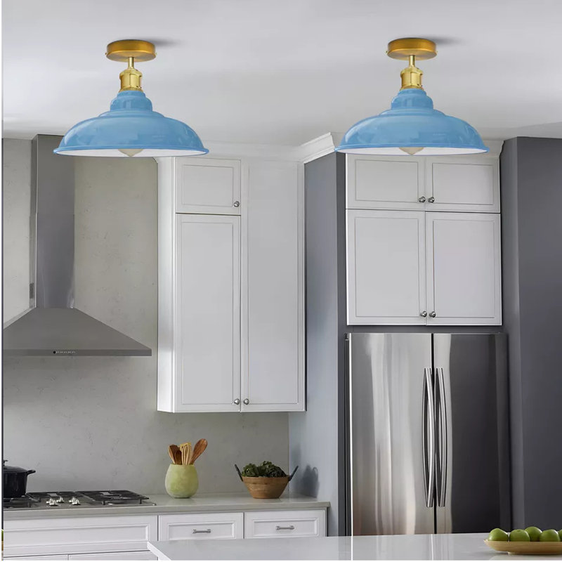 Zeke Flush Mount, No, Blue