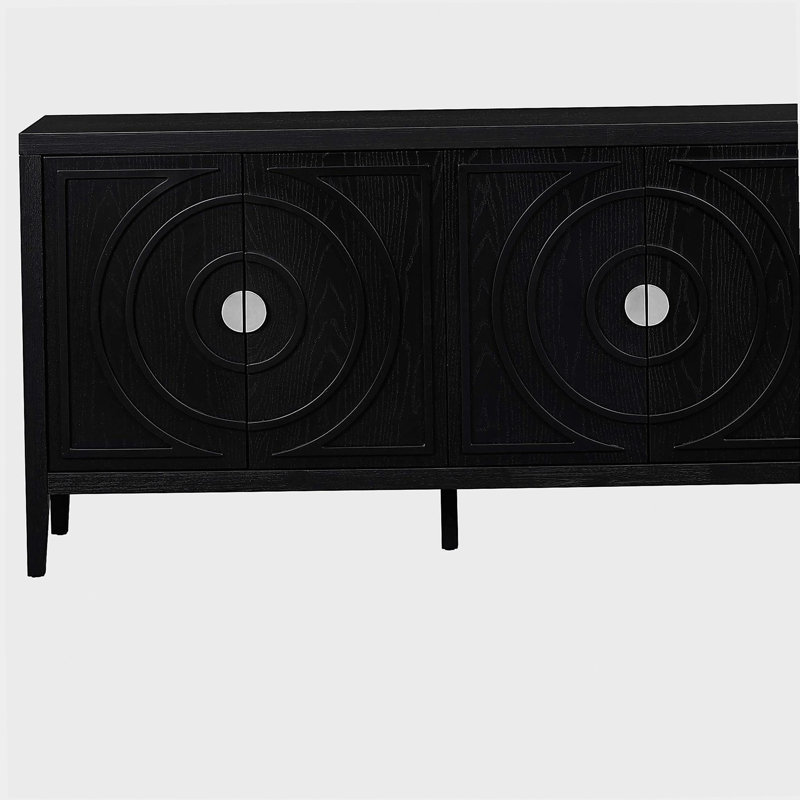Porte d'armoire latérale rétro Trexm, Noir