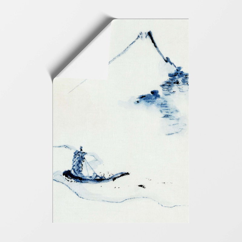 Boat On A River by Katsushika Hokusai - No Frame Painting, 59.4 cm H x 42 cm W