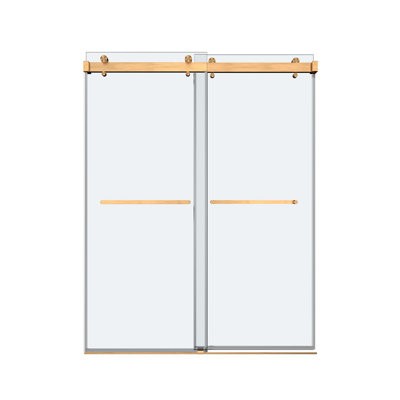 Double porte de douche coulissante sans cadre avec verre transparent de 3/8 po