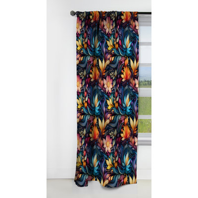 Motif marocain Boho Motif III - Rideau floral - Rideau occultant floral - 1 panneaux