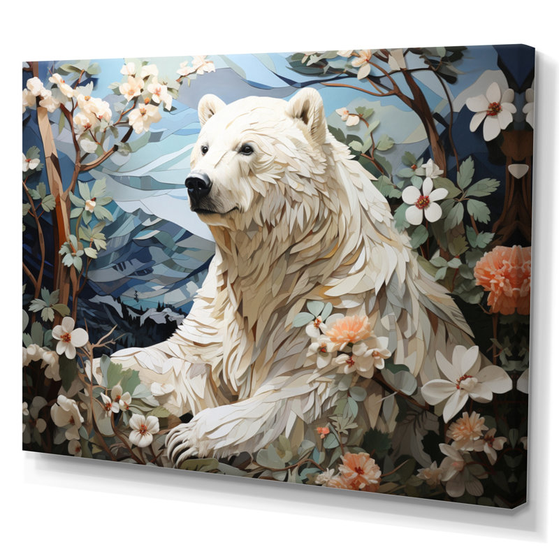 Ours majestueux ours pastorale III - animaux, décoration murale, H 16 po x l 32 po x P 1 po, Toile tendue