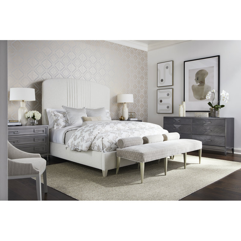 Sofia Pleated King Bed, Nadia Steam, Havana