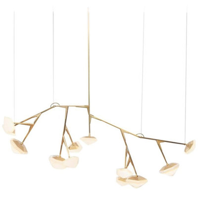 Lustre suspendu en laiton clair Myriad