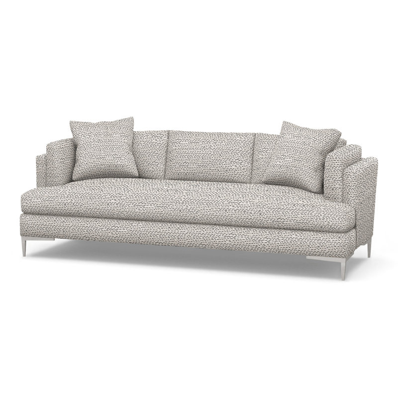 Aiden Upholstered 90.5'' Sofa, Stainless Steel, Perigold Arigato Balsamic