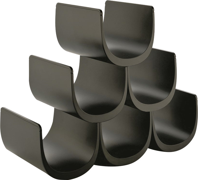 Noè 6 Bottle Tabletop Wine Bottle Rack, Black