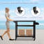 Grill Cart, Pizza Oven Stand Table With Wheels, Outdoor Movable Kitchen Cooking Prep Table Bbq Cart With Mesh Racks For Home Party, Bar, Camping