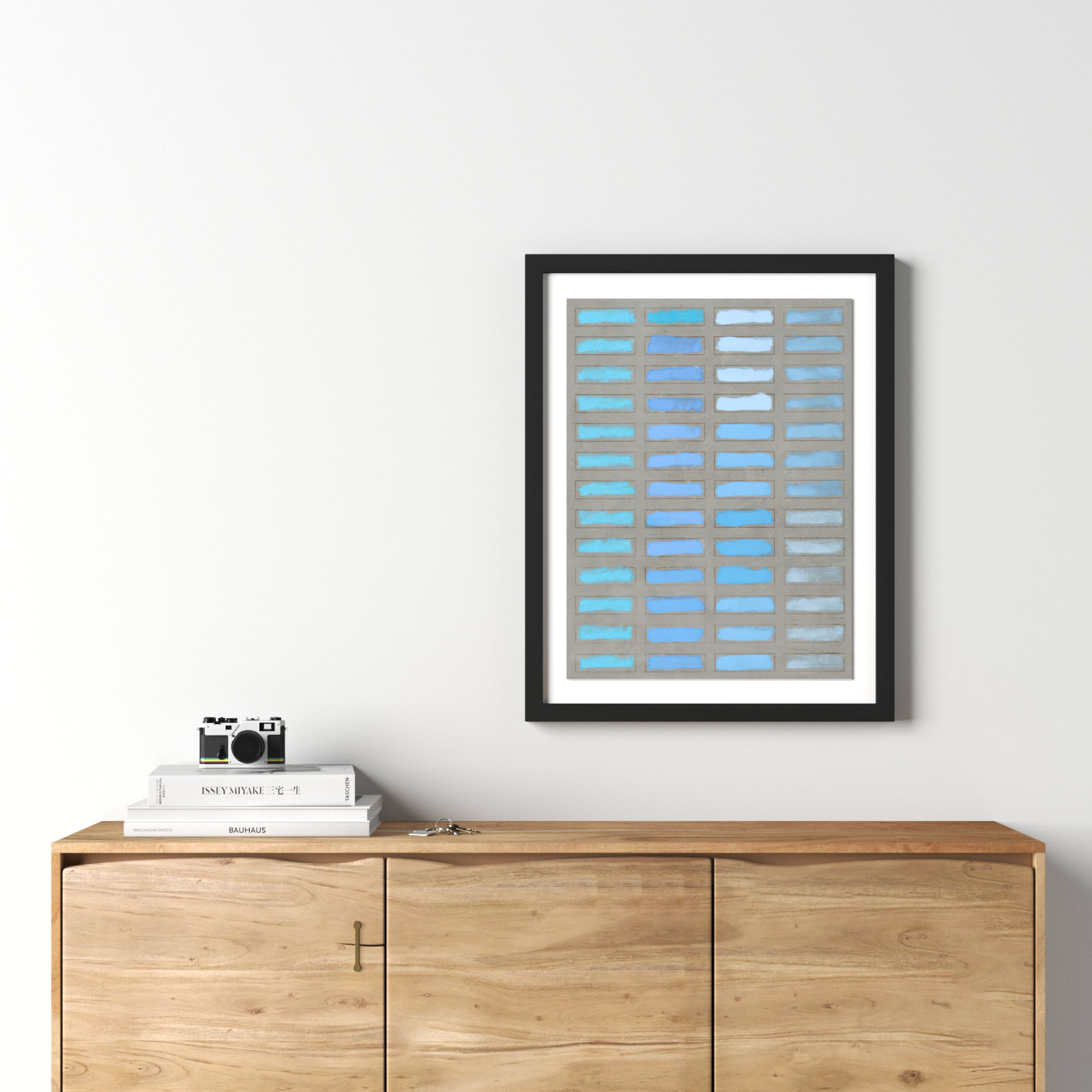 The Blues 1 by Jacques Pilon, Black Framed, 30" H x 24" W x 1.25" D