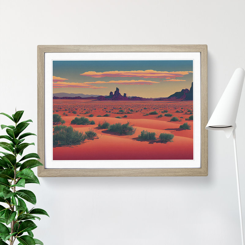 Traditional Desert - Single Picture Frame Print, 25cm H x 34cm W x 2cm D, Oak Framed
